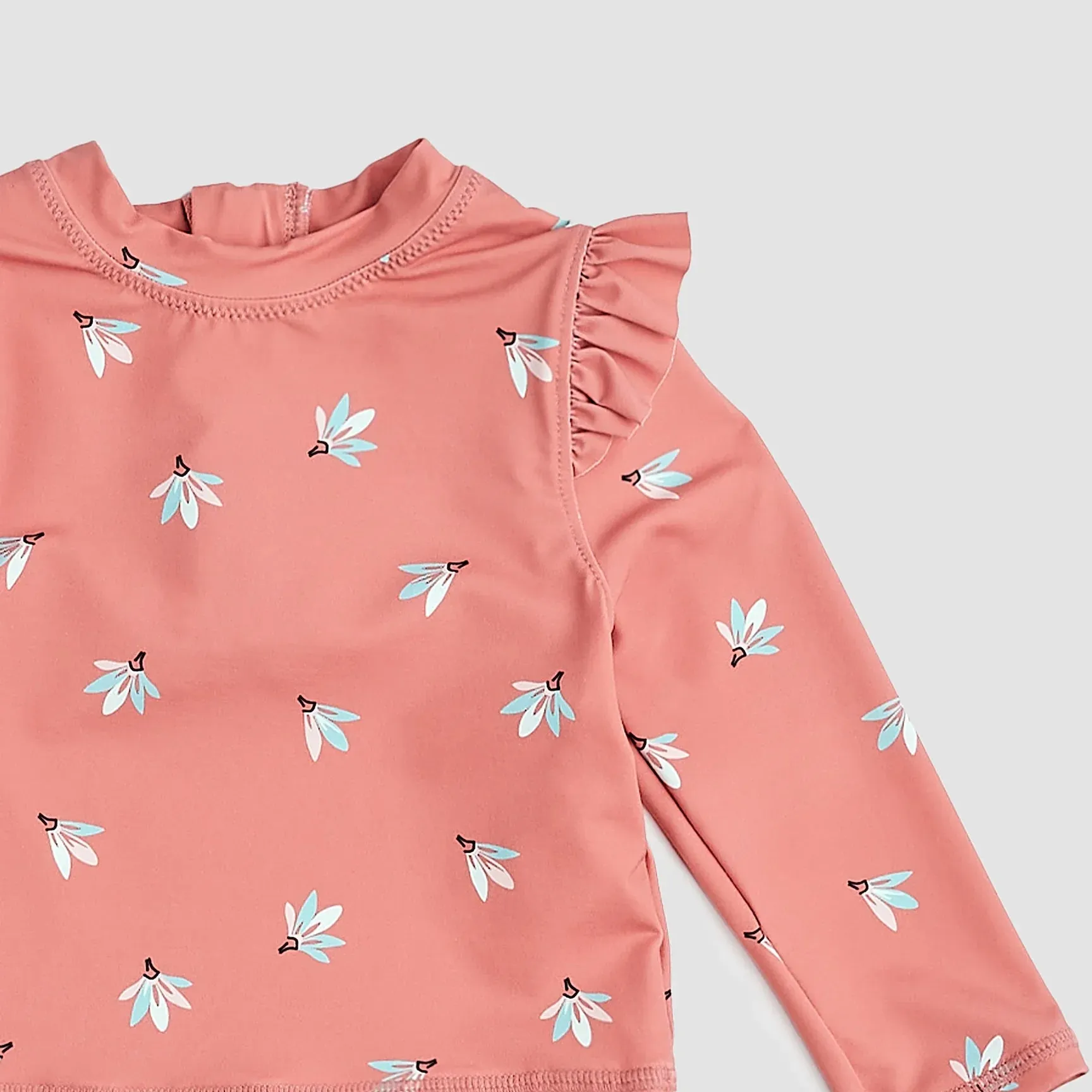 The Pink Floral Rashguard Swim Set - BABY