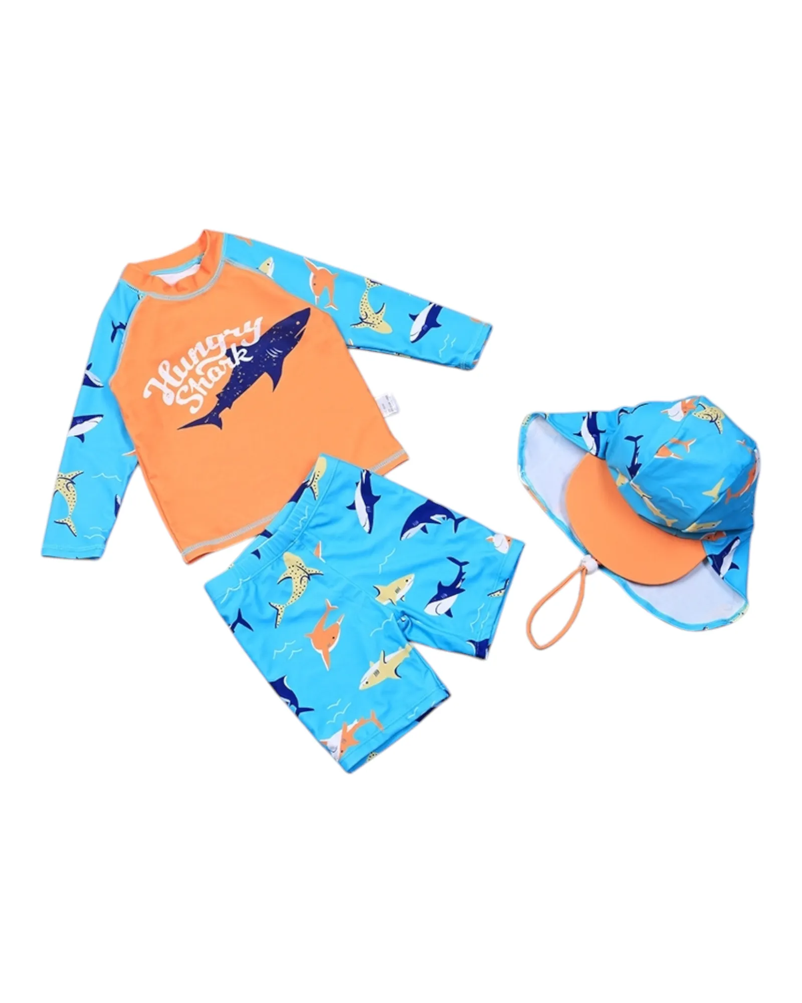 Three-Piece Patterned Boys' Swimwear Set