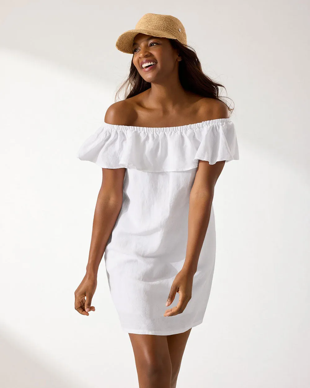 Tommy Bahama St. Lucia Off The Shoulder Dress Cover Up - White