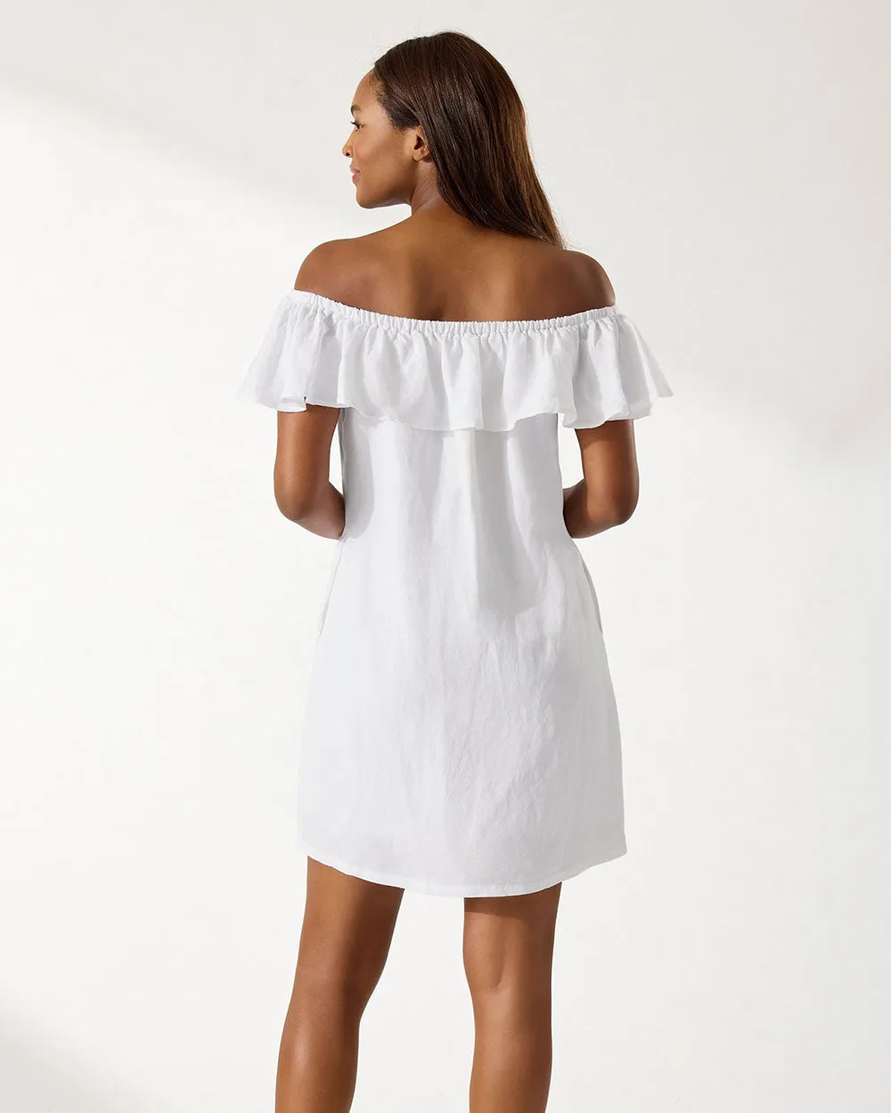 Tommy Bahama St. Lucia Off The Shoulder Dress Cover Up - White