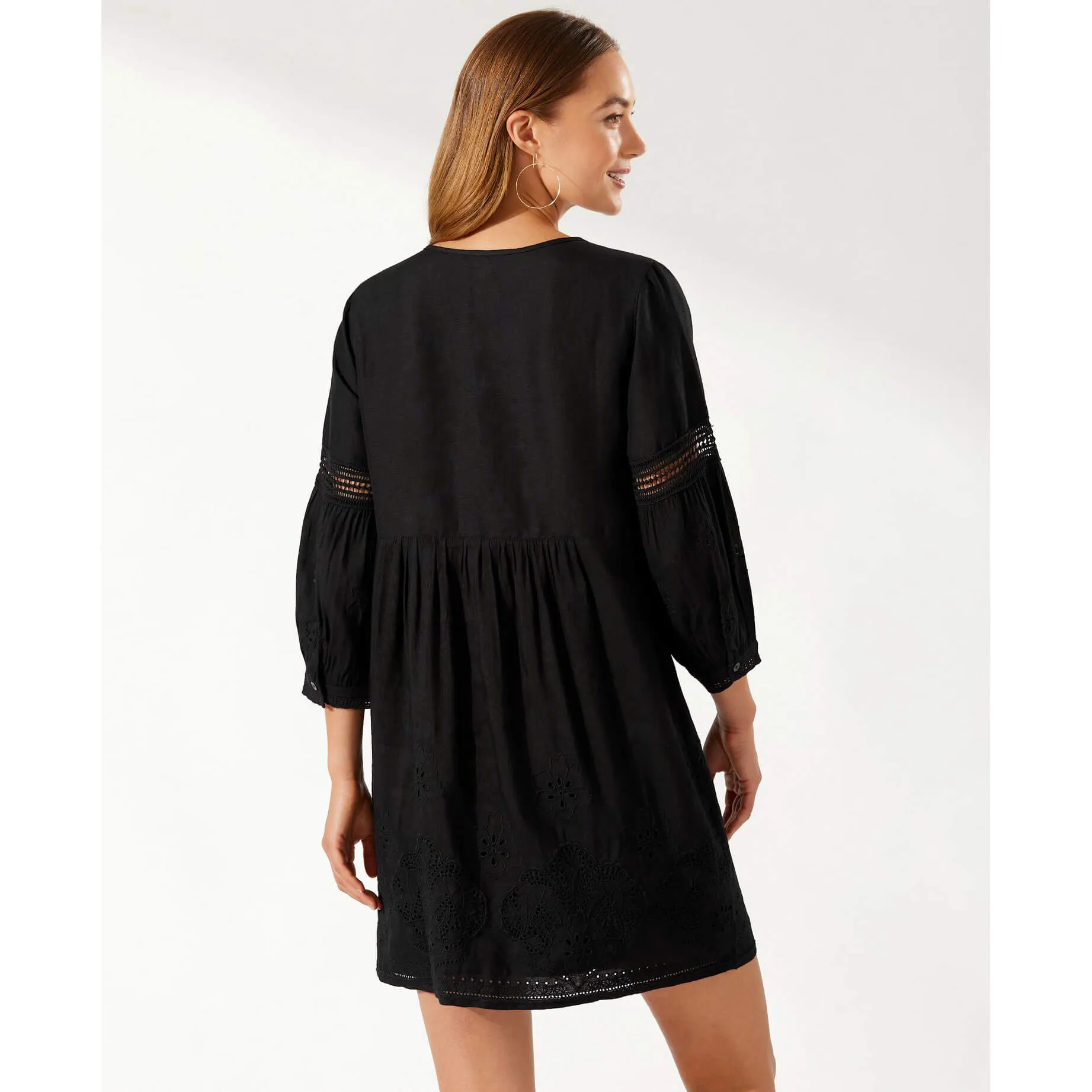 Tommy Bahama St. Lucia Split Neck Dress Coverup - Black
