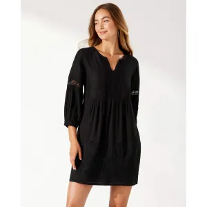 Tommy Bahama St. Lucia Split Neck Dress Coverup - Black