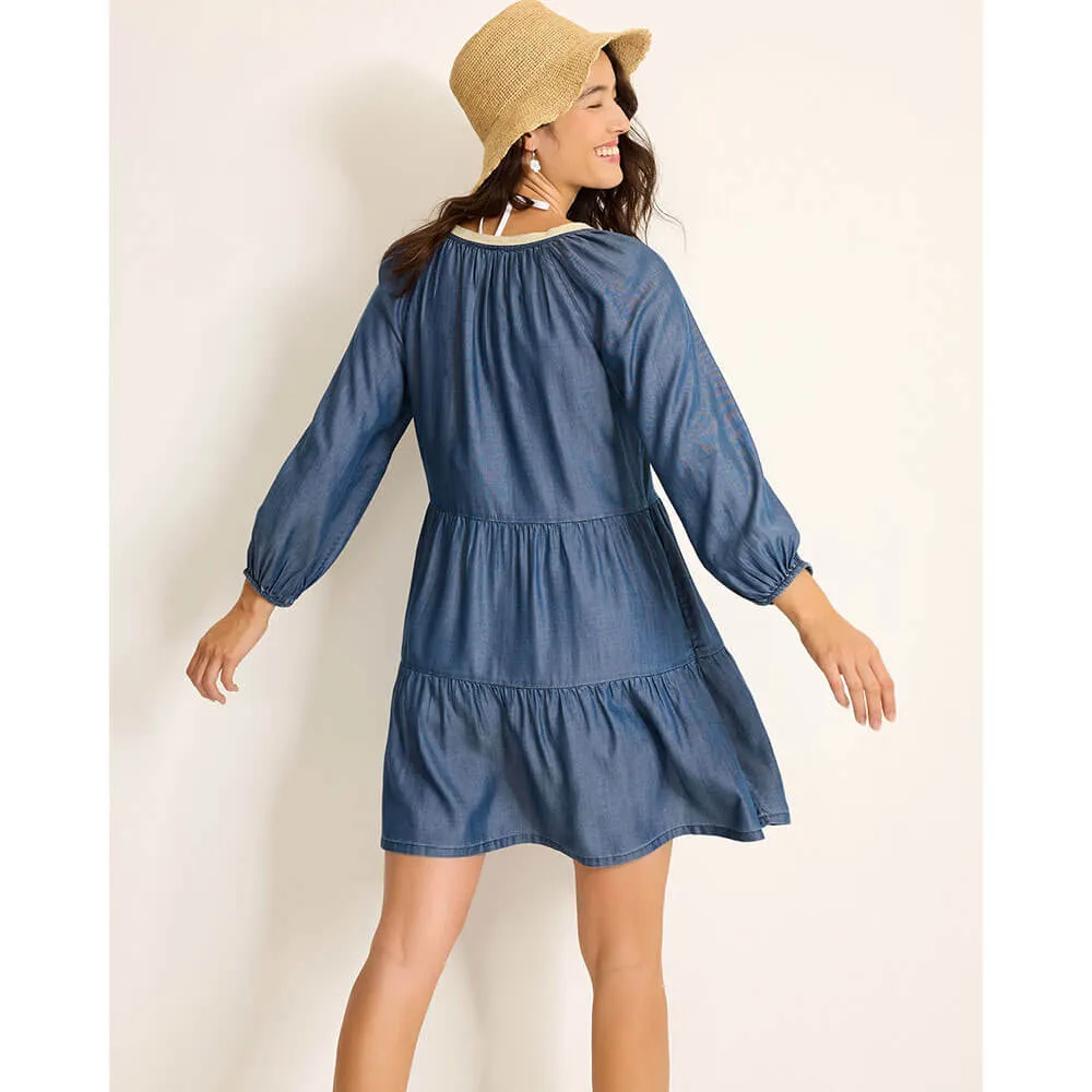 Tommy Bahama Womens Chambray Embroidered Dress Coverup - Chambray*
