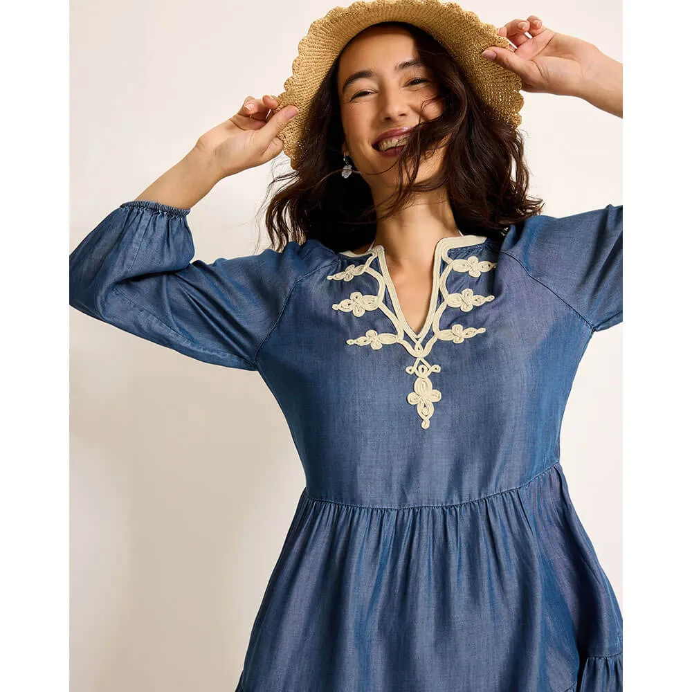 Tommy Bahama Womens Chambray Embroidered Dress Coverup - Chambray*
