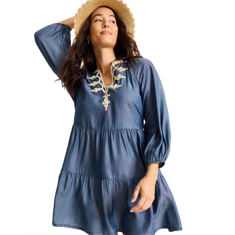 Tommy Bahama Womens Chambray Embroidered Dress Coverup - Chambray*