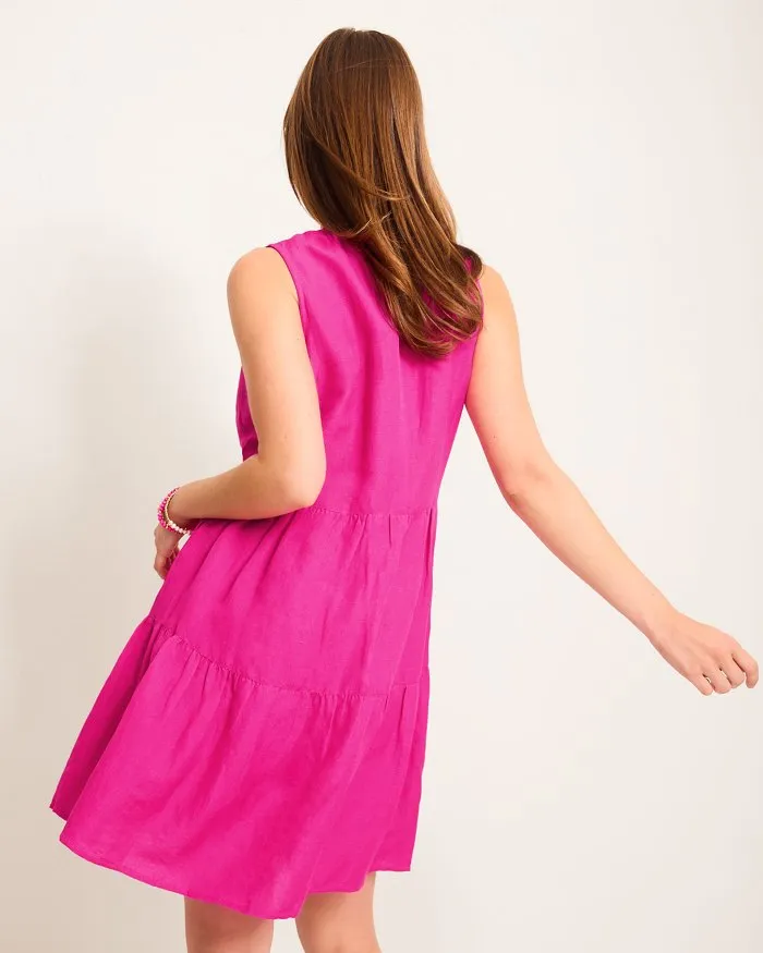 Tommy Bahama Womens St Lucia Sleeveless Tier Dress Coverup - Pink Maui