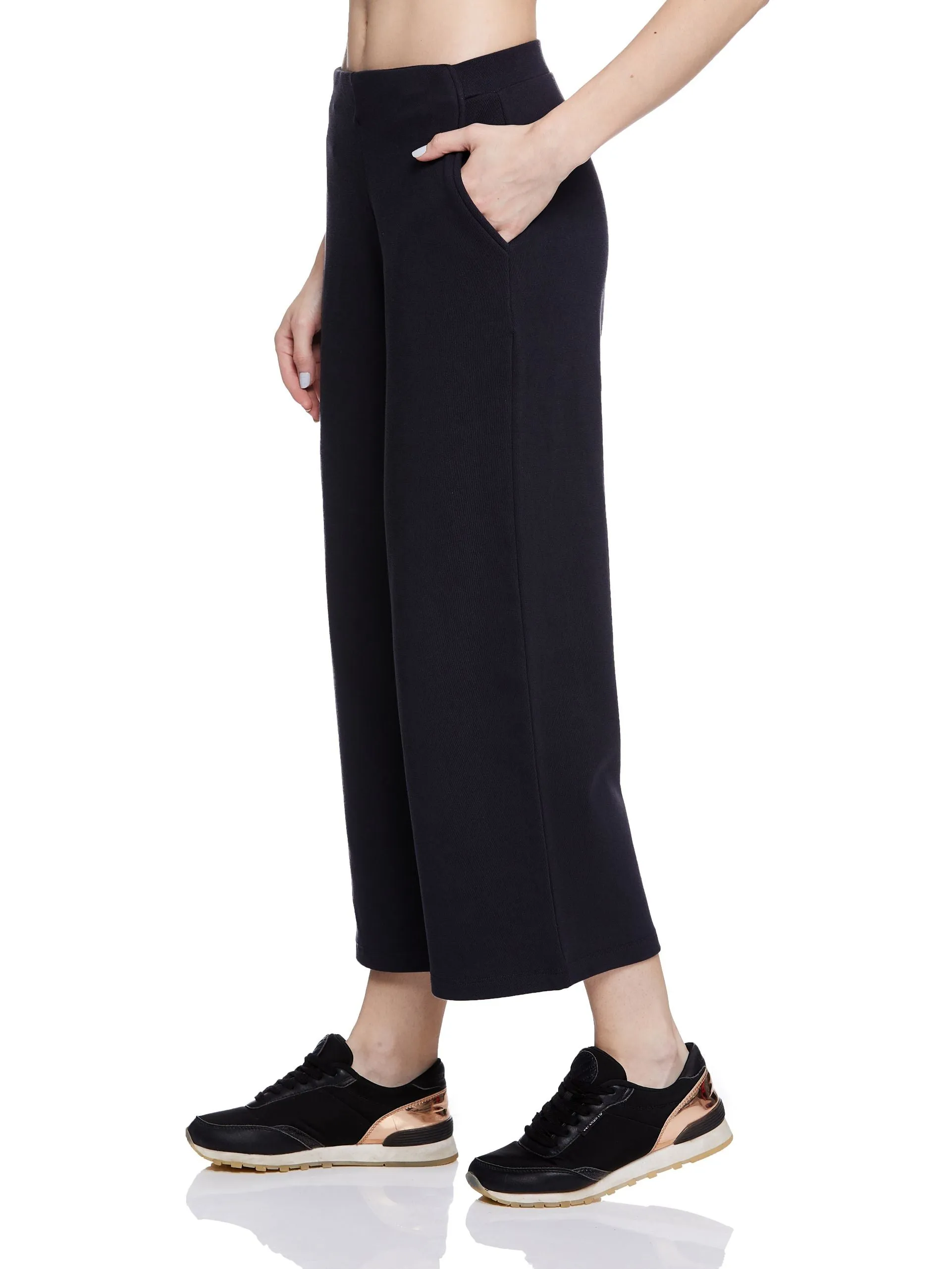 TOP STITCHED JERSEY CULOTTES (BLACK)