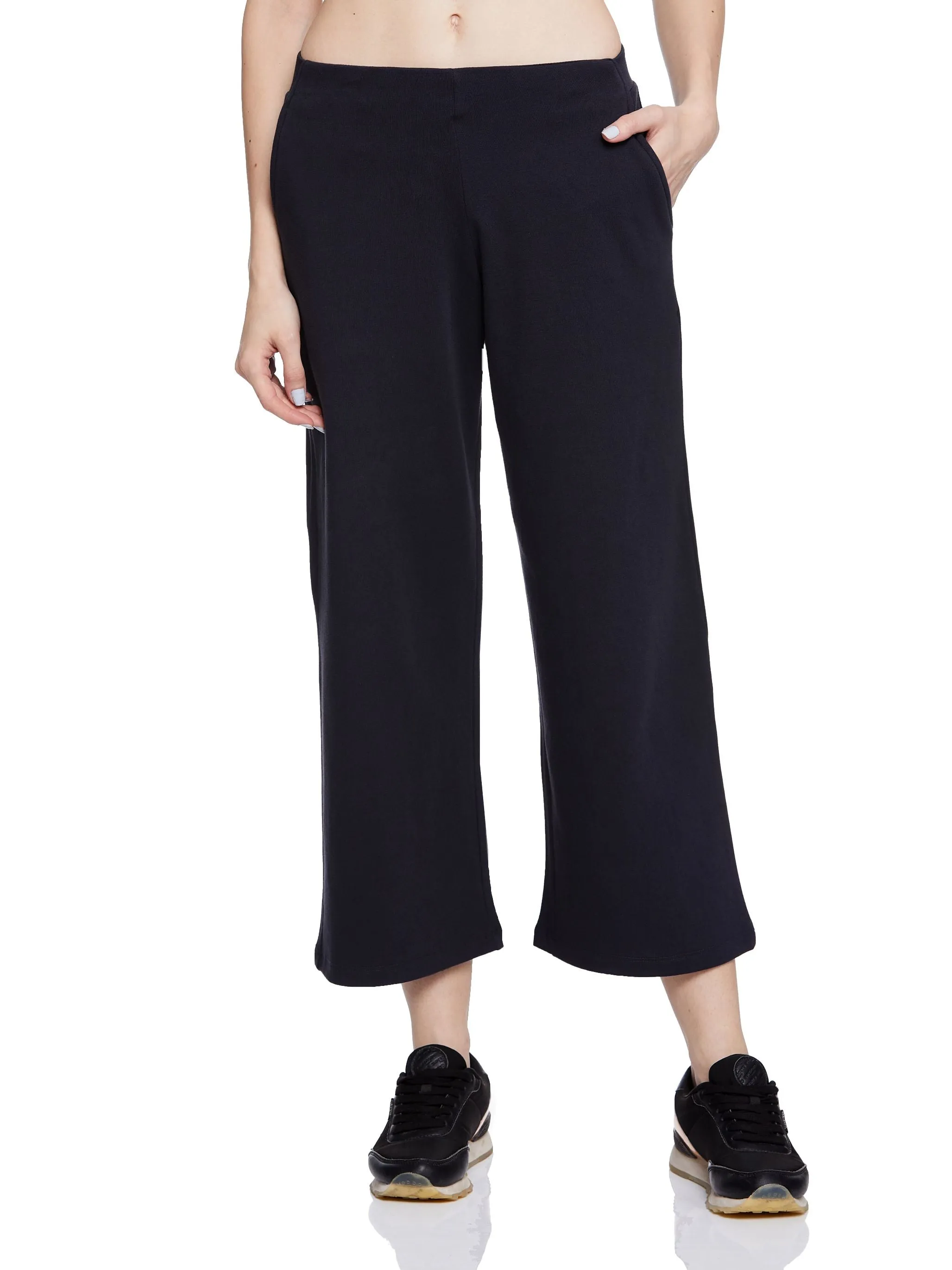 TOP STITCHED JERSEY CULOTTES (BLACK)