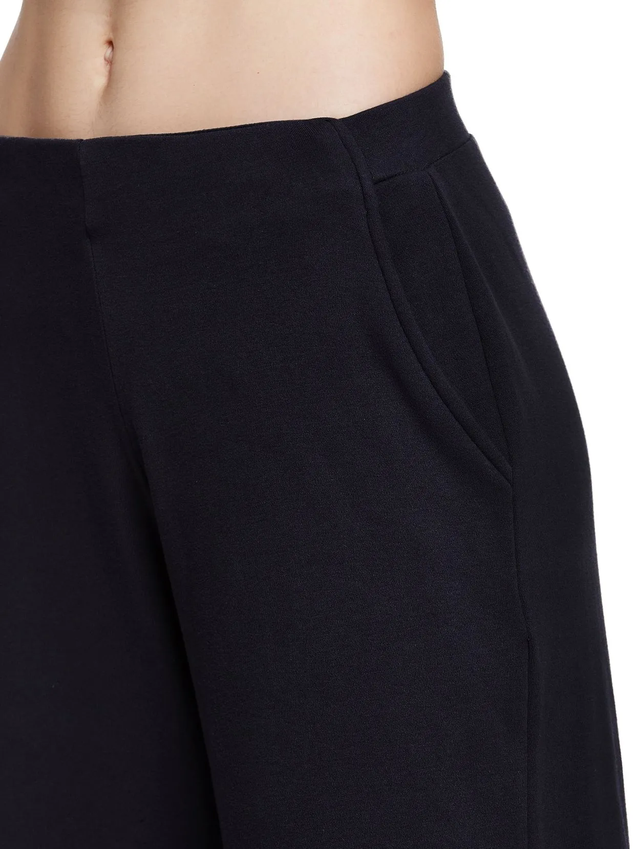 TOP STITCHED JERSEY CULOTTES (BLACK)