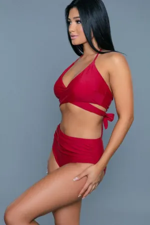 Two Piece Swimsuit With Criss Cross Design