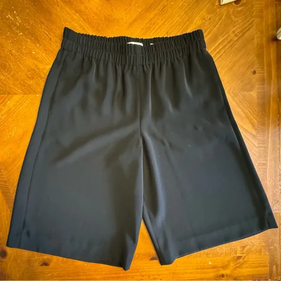 Vince Black Elastic Waist Culottes Wide Leg Gaucho Shorts Size M