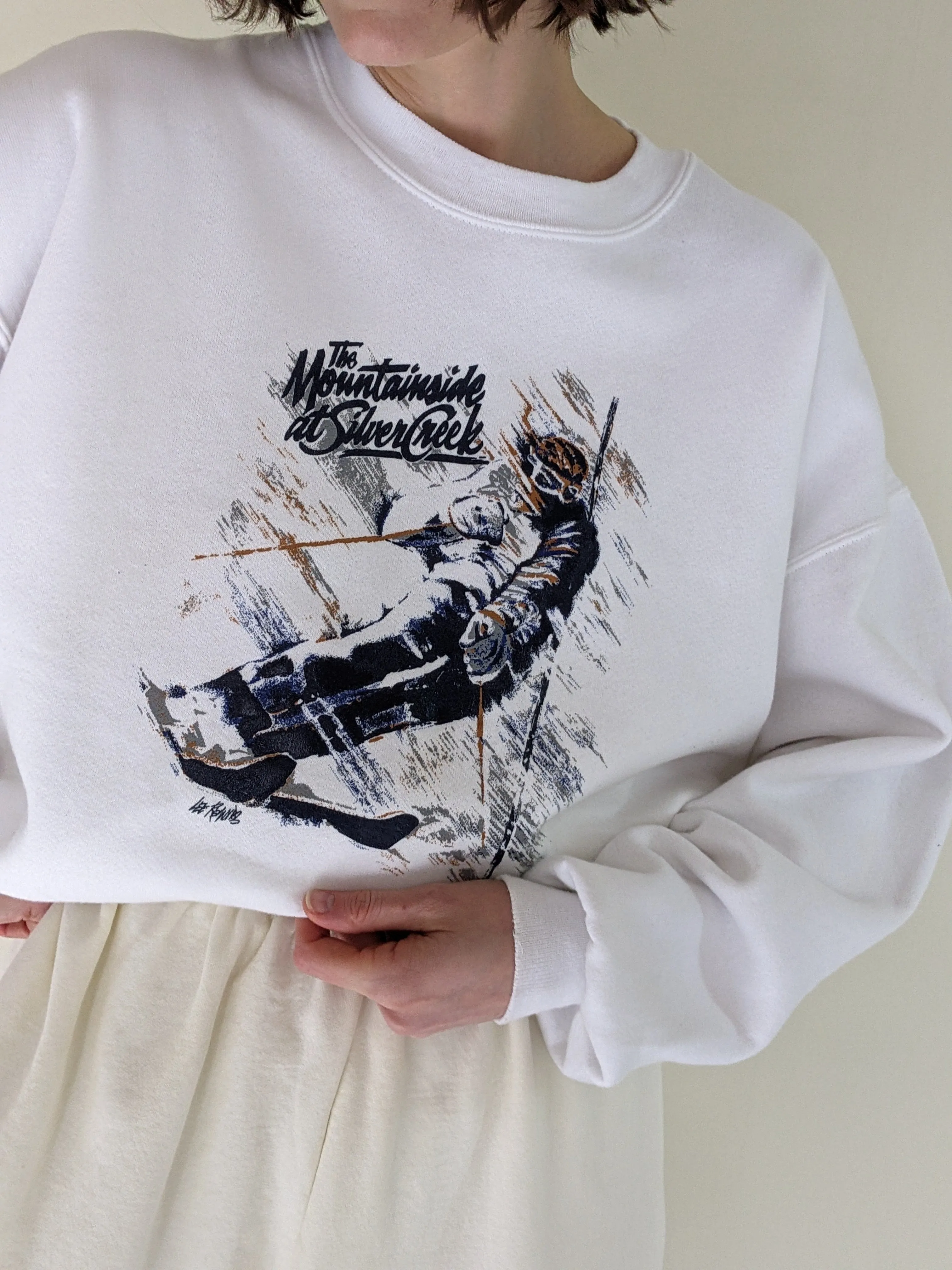 Vintage "Mountainside" Skier Printed Sweatshirt