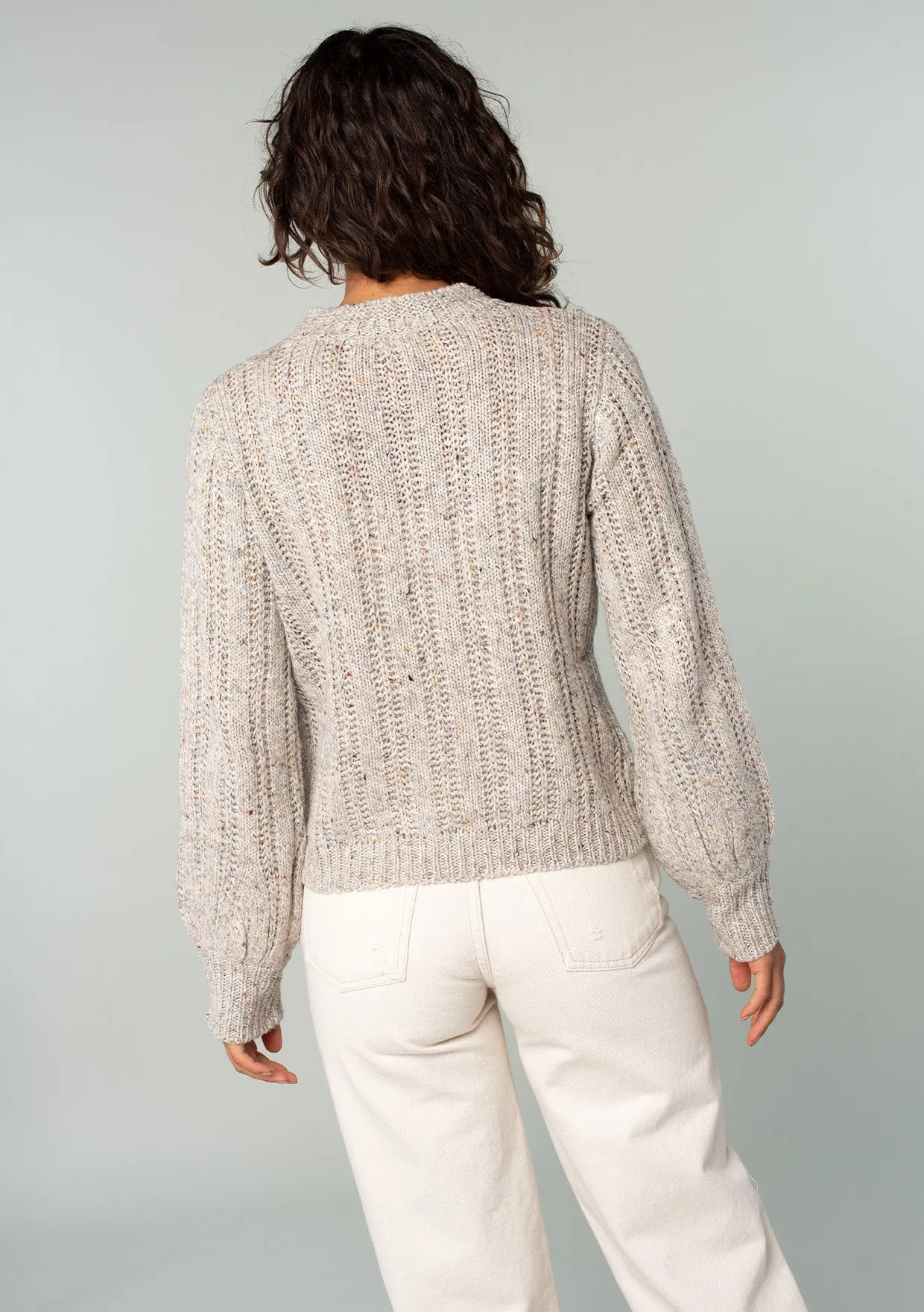 Vintage Speckled Ladder Stitch Pullover Sweater