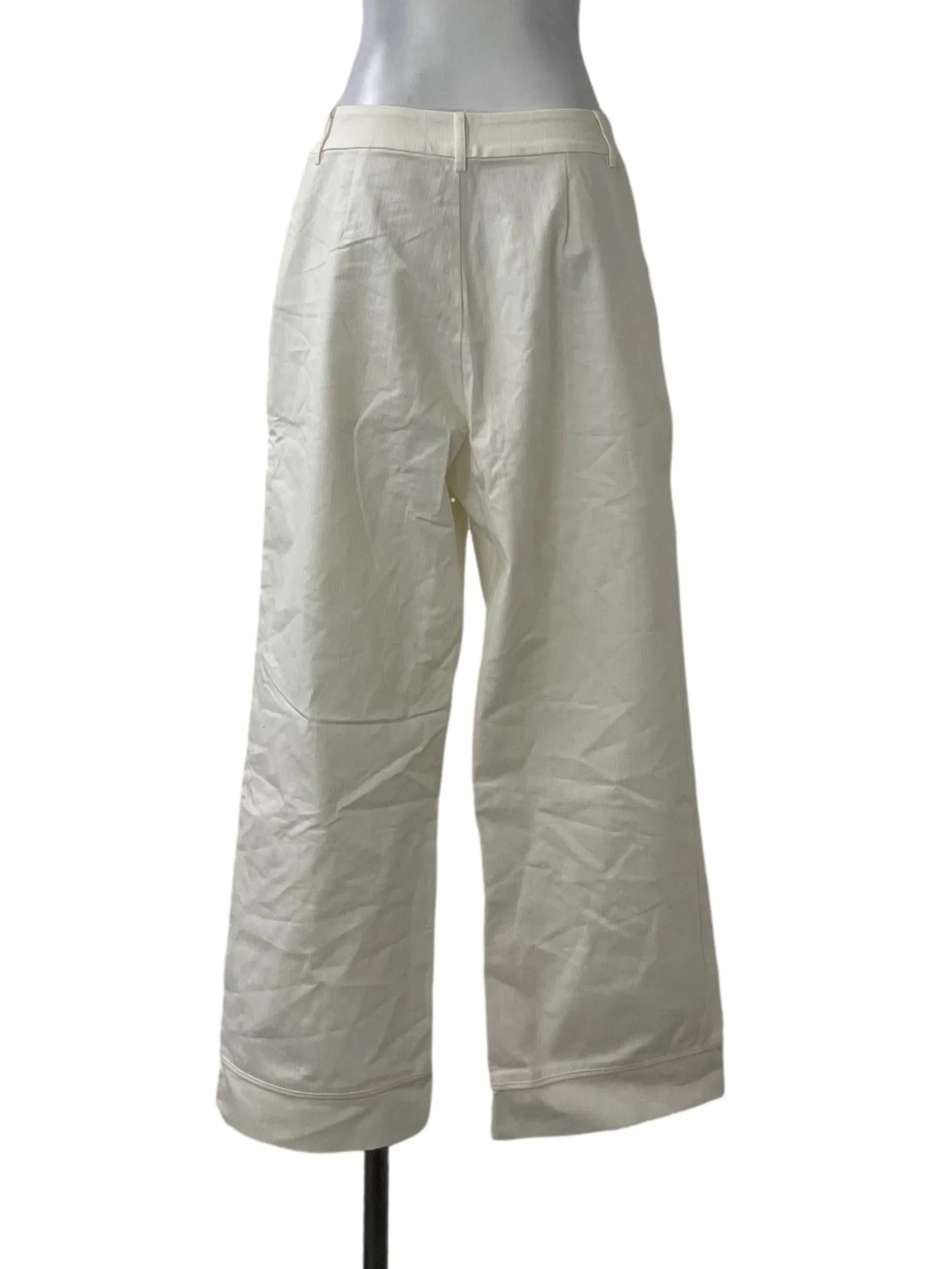 White High Waisted Wide Legged Pants