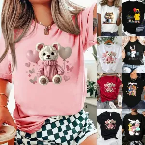 Wholesale Women's Vacation Simple Style Animal Short Sleeve T-Shirts