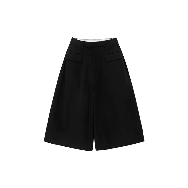 Wide-Leg Black Culottes