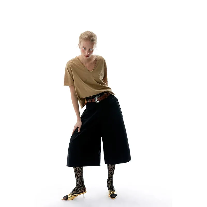 Wide-Leg Black Culottes