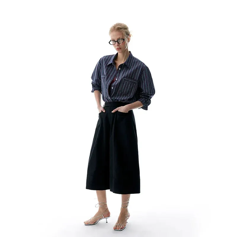 Wide-Leg Black Culottes