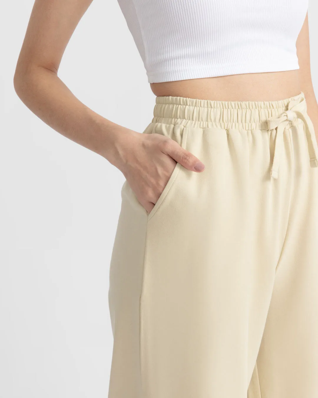 Women Cropped Wide Leg Sweatpants