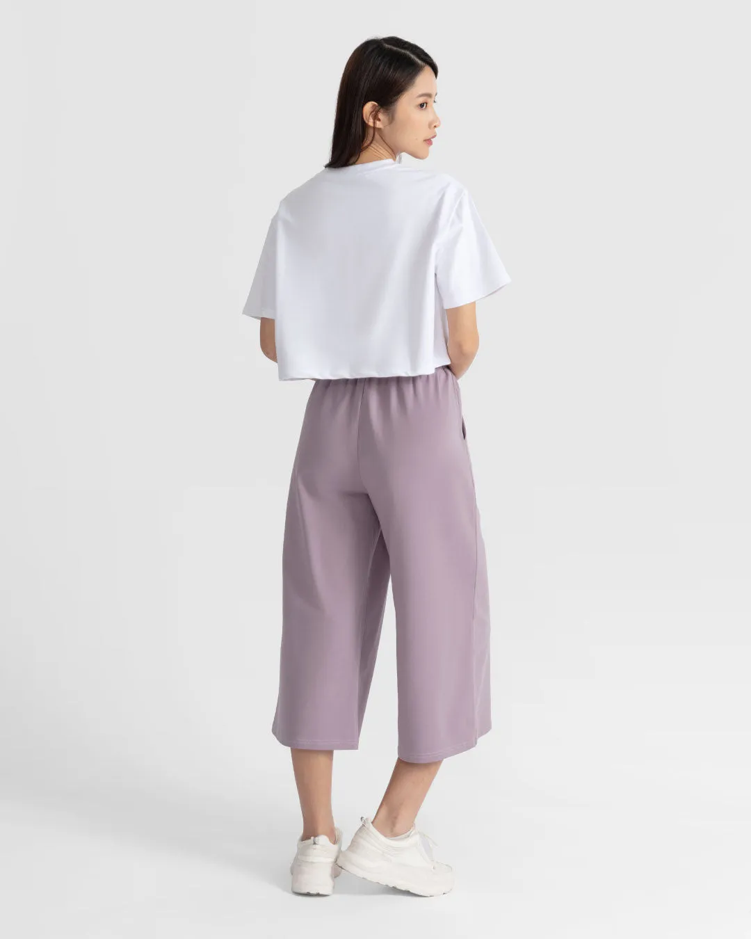 Women Cropped Wide Leg Sweatpants