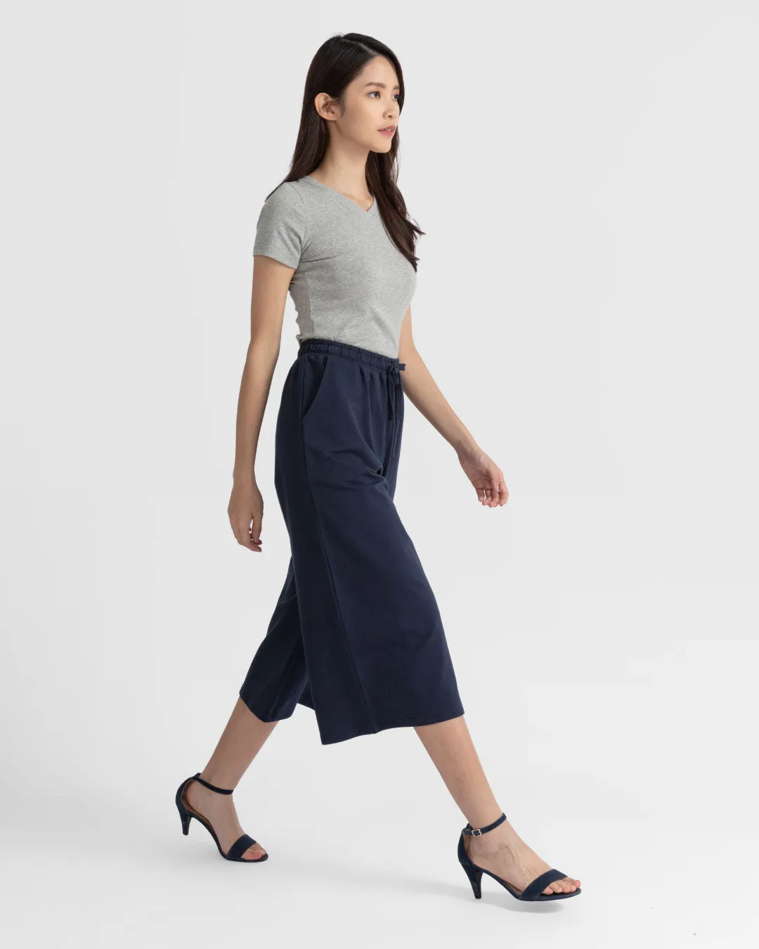 Women Cropped Wide Leg Sweatpants