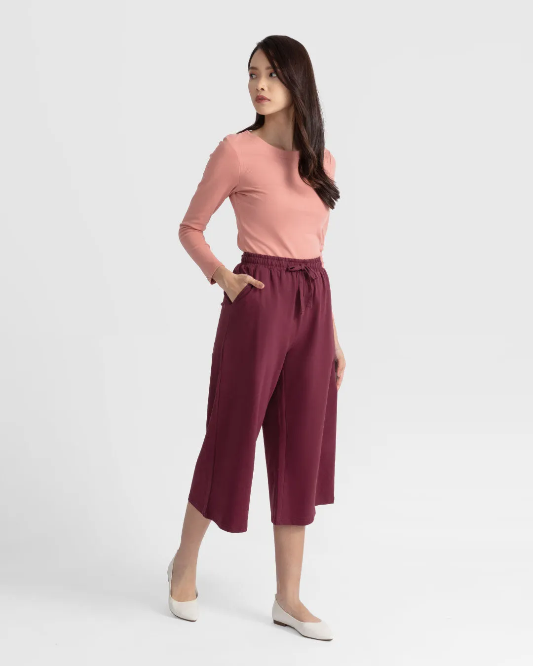 Women Cropped Wide Leg Sweatpants