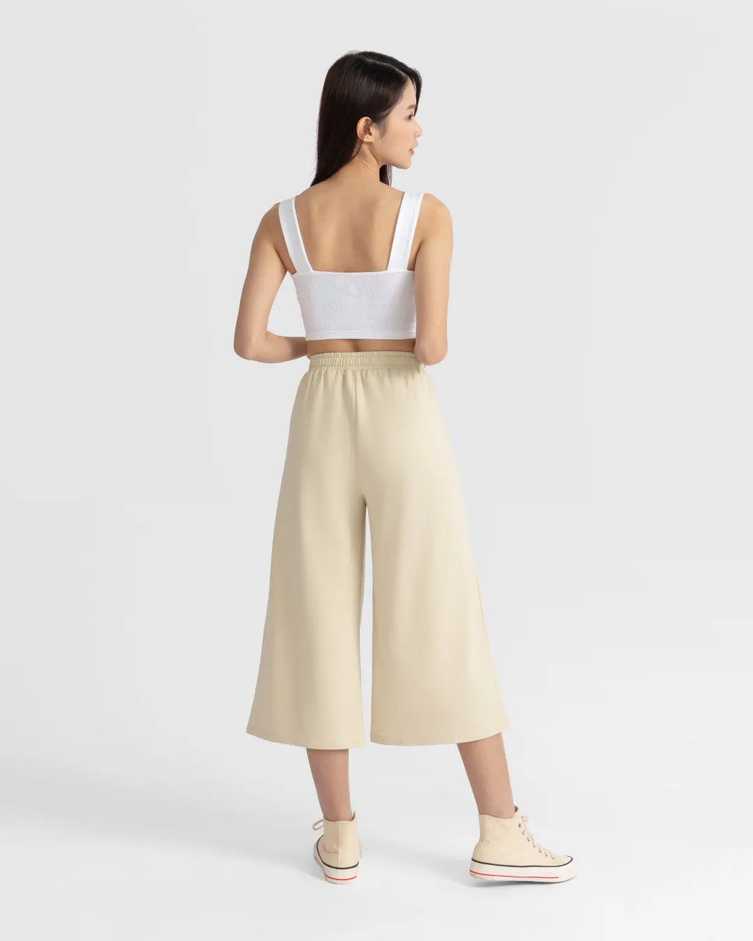 Women Cropped Wide Leg Sweatpants
