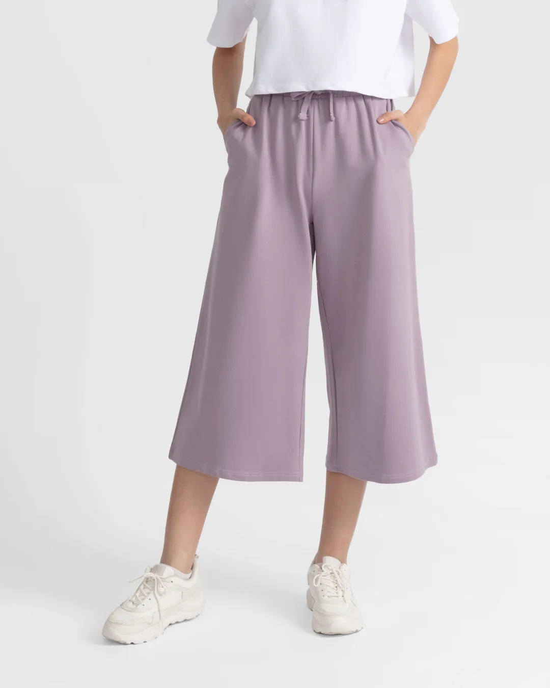 Women Cropped Wide Leg Sweatpants