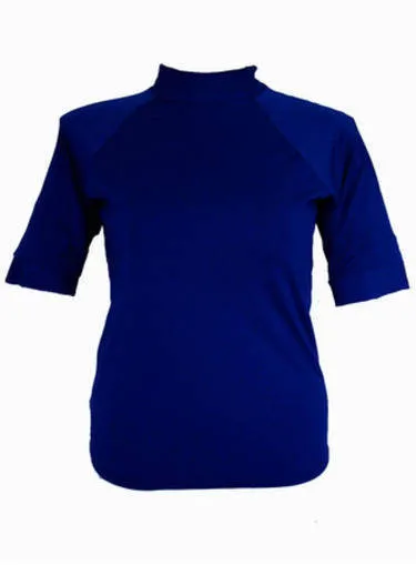 Women Short Sleeve Rash - Chlorine Resistant SPF50  Sizes S - XL Teal