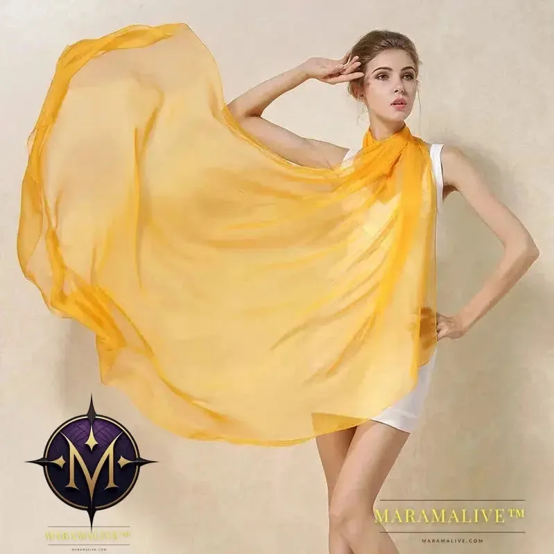 Women Silk Scarf Shawl Female Silk Scarves Wraps Solid Color Plus Size Shawls Long Beach Cover-ups