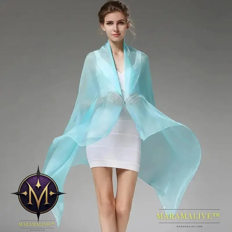 Women Silk Scarf Shawl Female Silk Scarves Wraps Solid Color Plus Size Shawls Long Beach Cover-ups