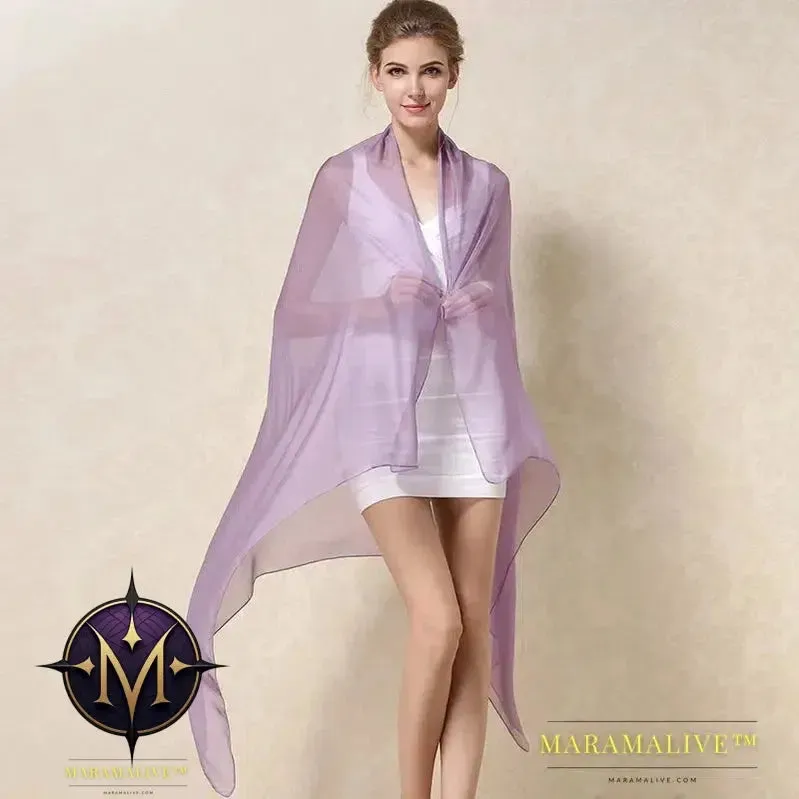 Women Silk Scarf Shawl Female Silk Scarves Wraps Solid Color Plus Size Shawls Long Beach Cover-ups