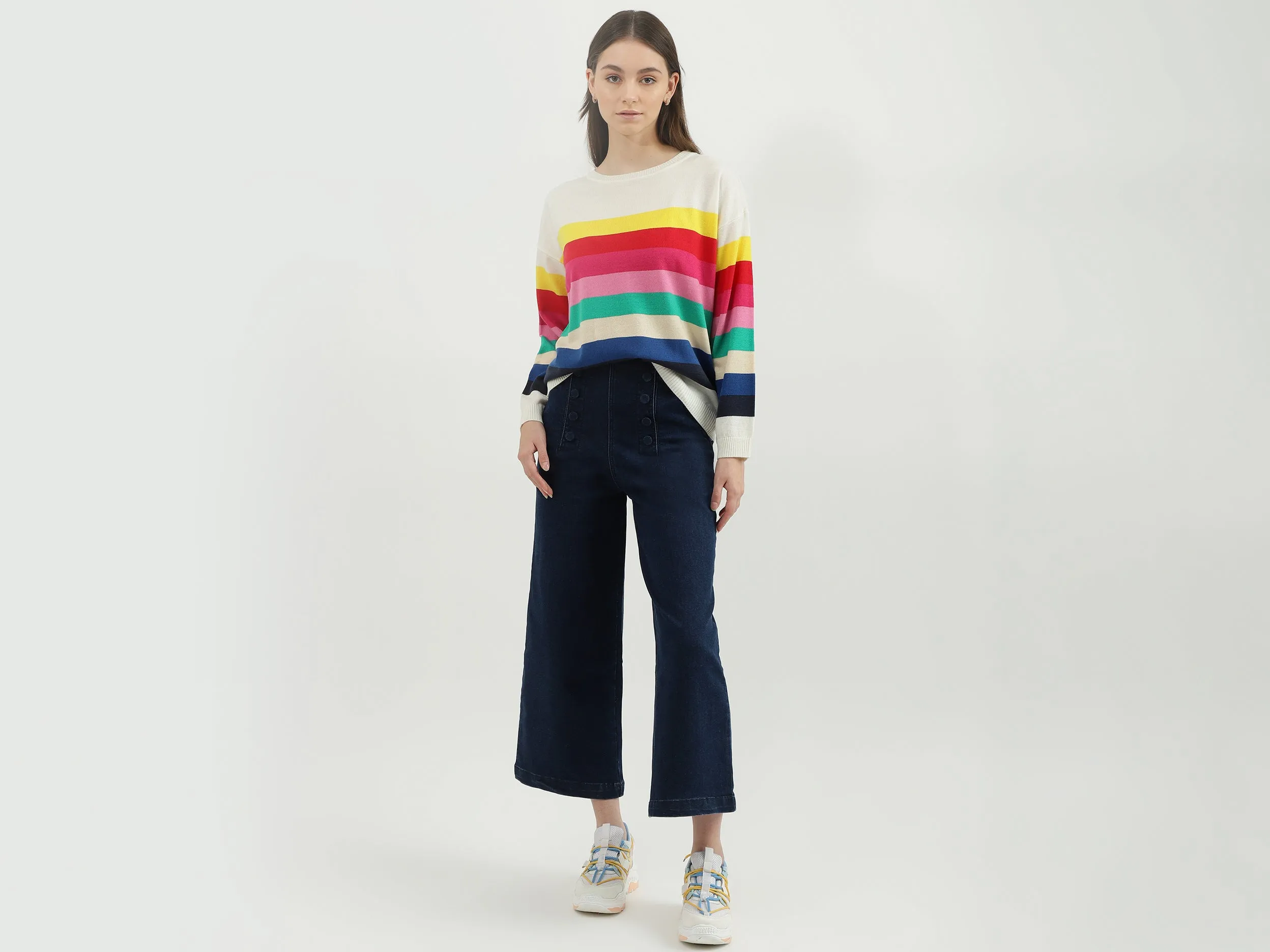Women Solid Wide Leg Culottes