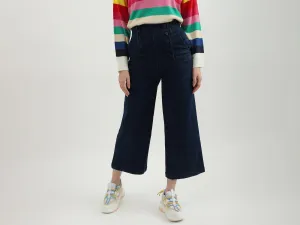 Women Solid Wide Leg Culottes