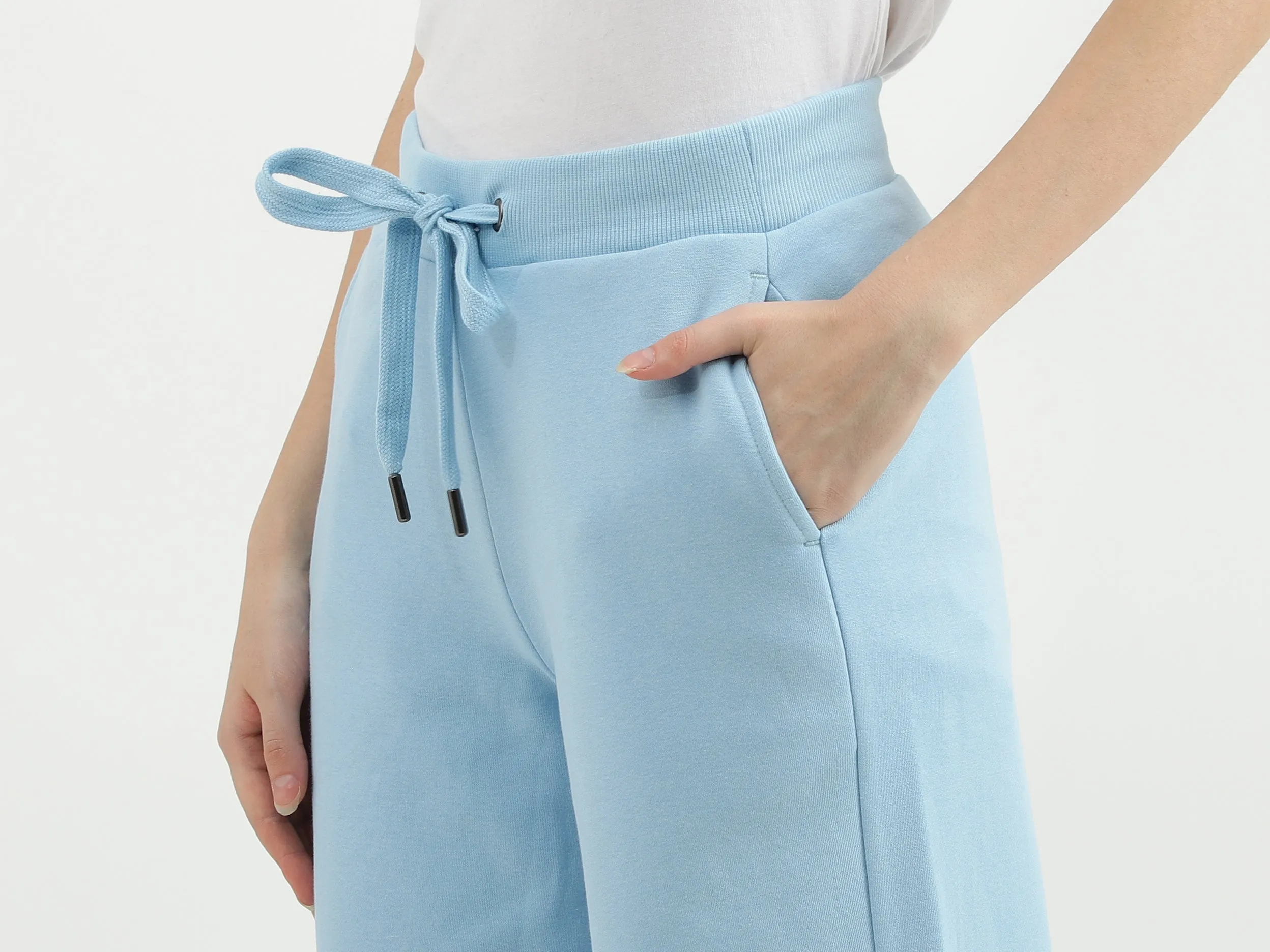 Women Solid Wide Leg Culottes