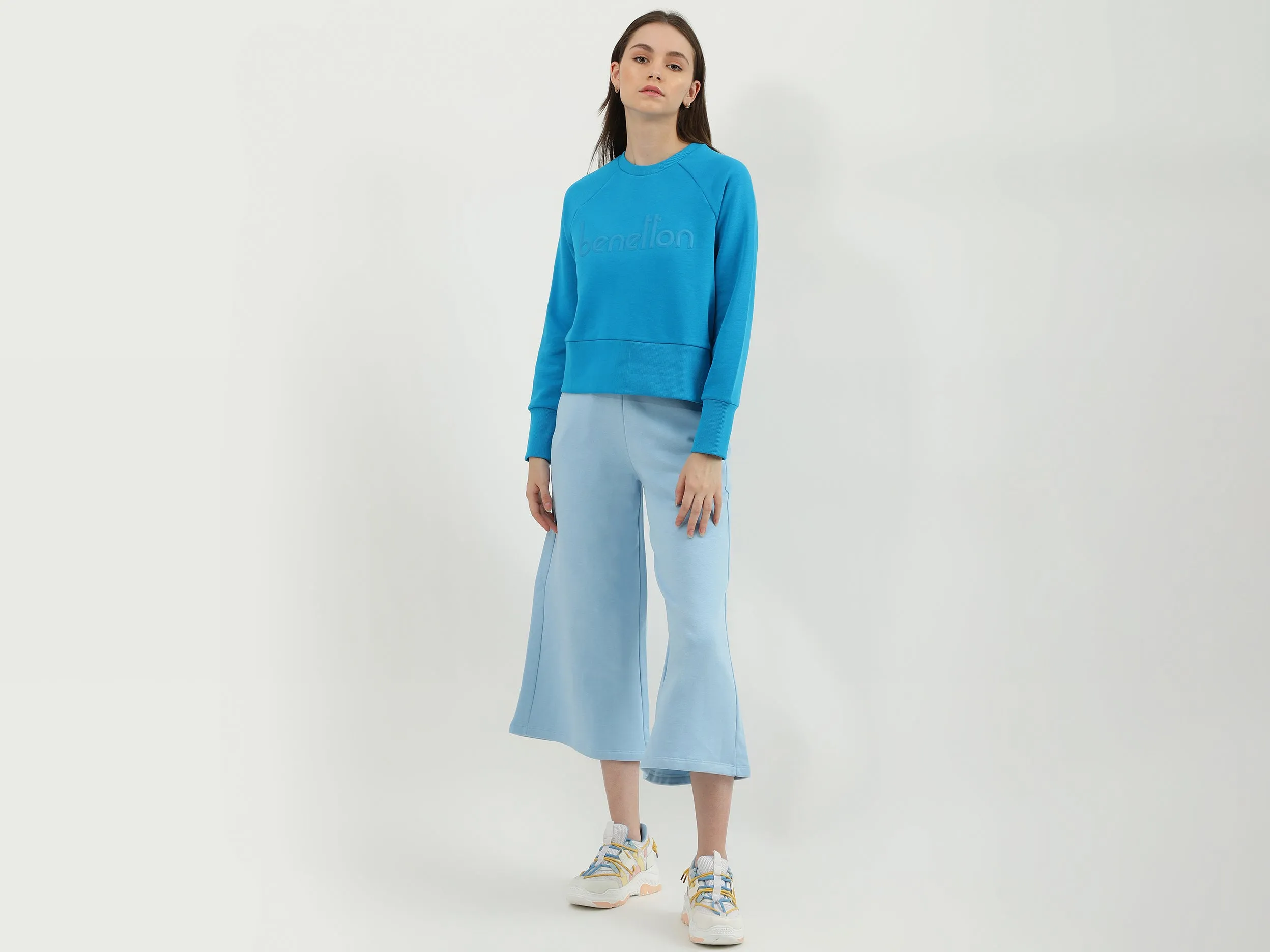 Women Solid Wide Leg Culottes