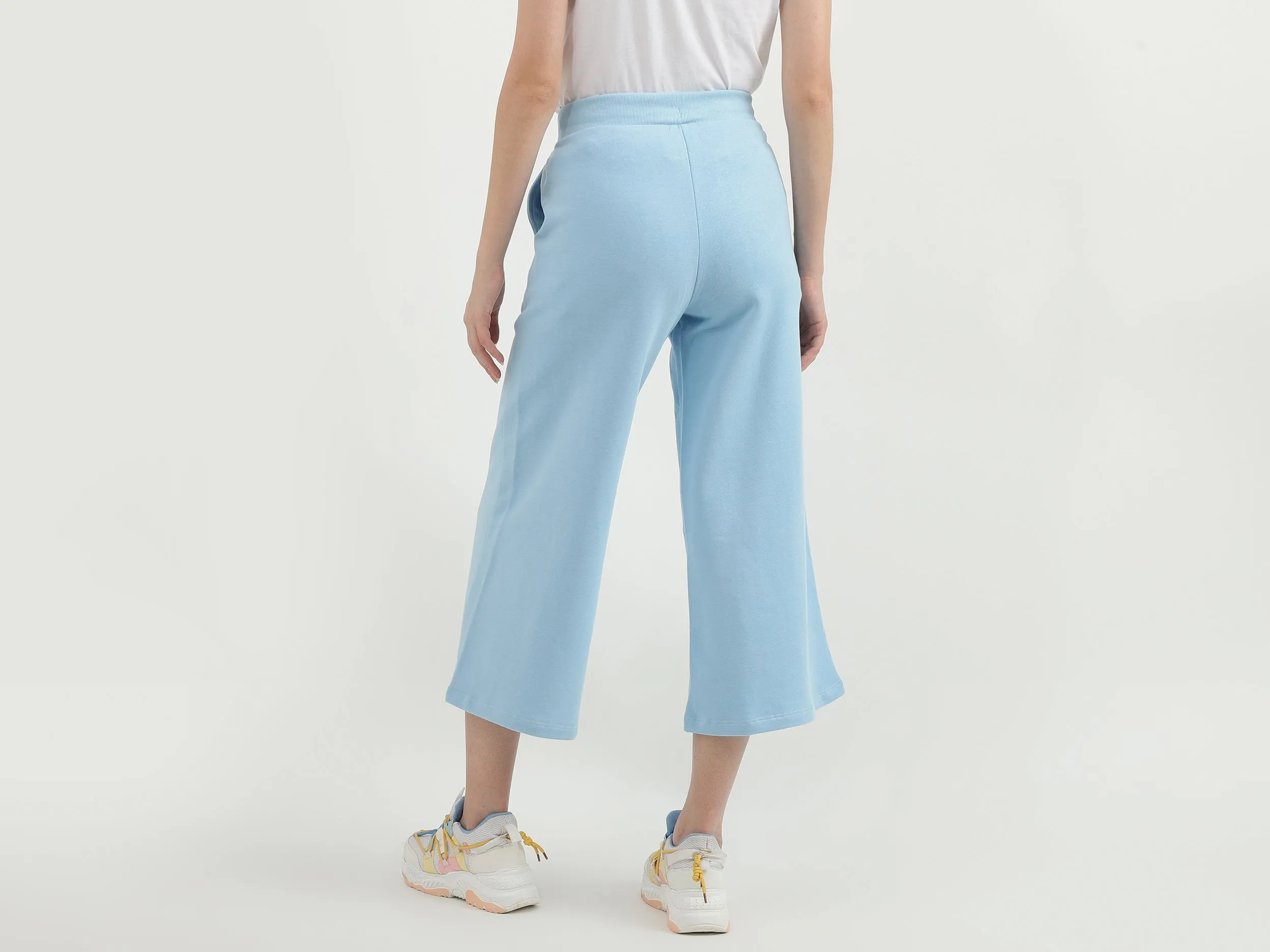 Women Solid Wide Leg Culottes