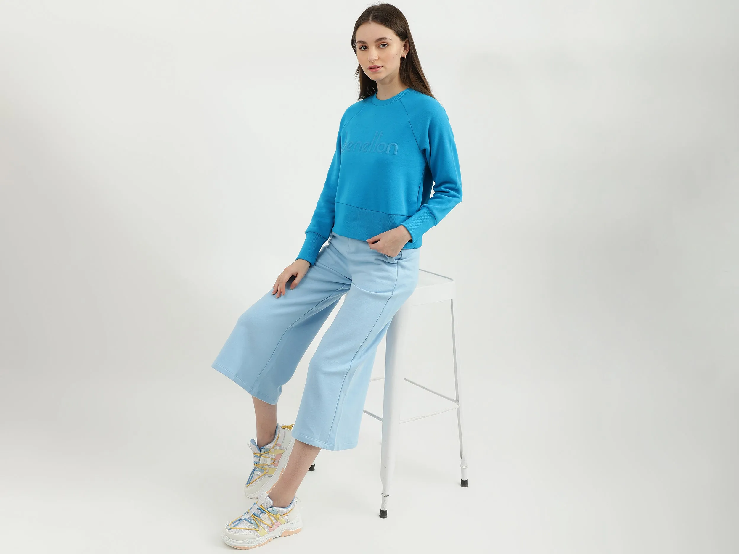 Women Solid Wide Leg Culottes