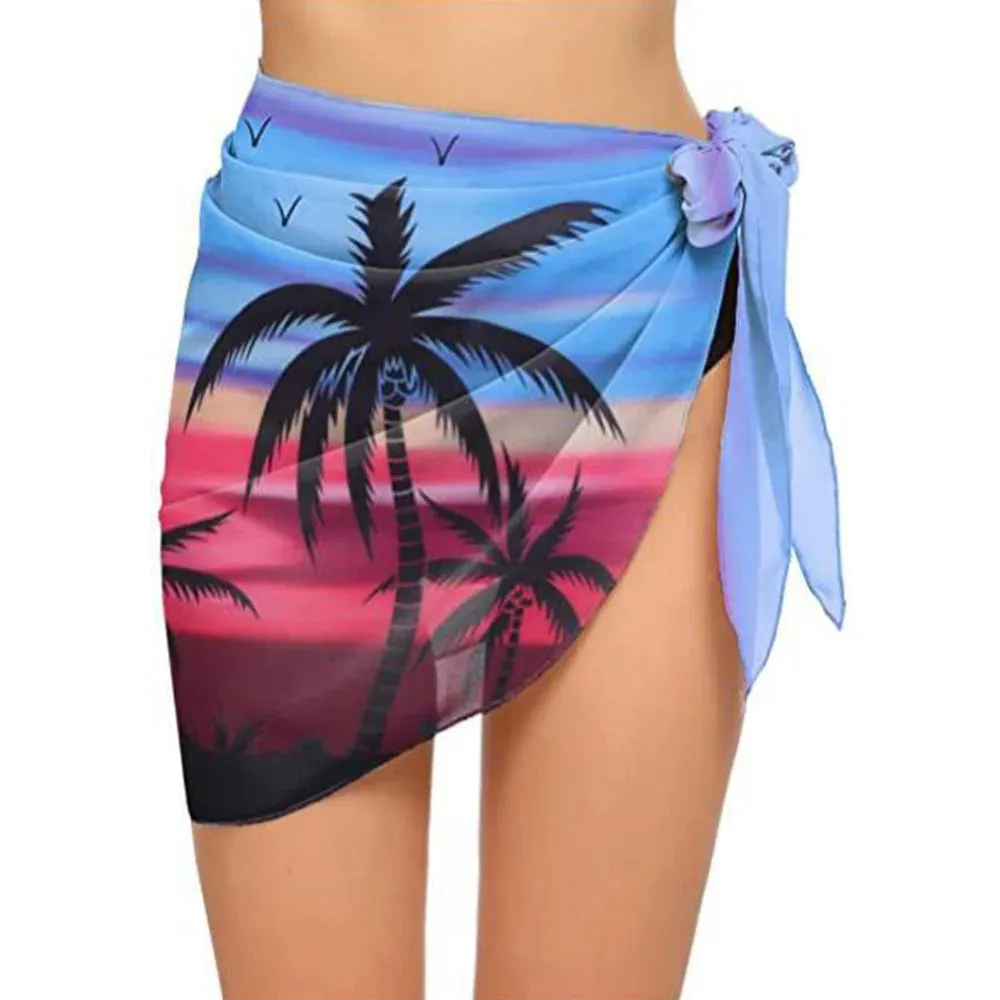 Women Summer Print Short Sarongs Swimsuit Coverups: 🩱🌴🏖️🧣