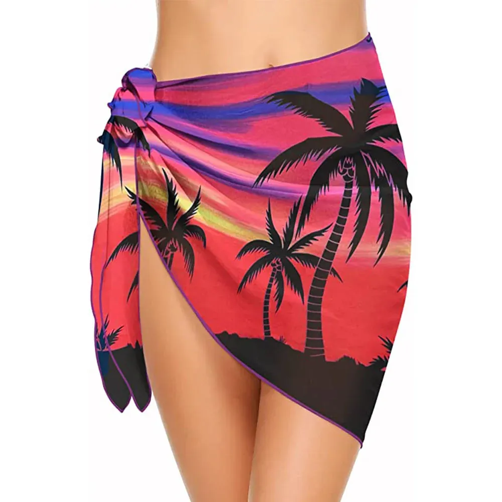 Women Summer Print Short Sarongs Swimsuit Coverups: 🩱🌴🏖️🧣