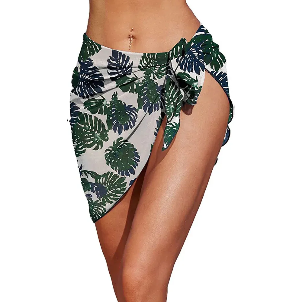 Women Summer Print Short Sarongs Swimsuit Coverups: 🩱🌴🏖️🧣