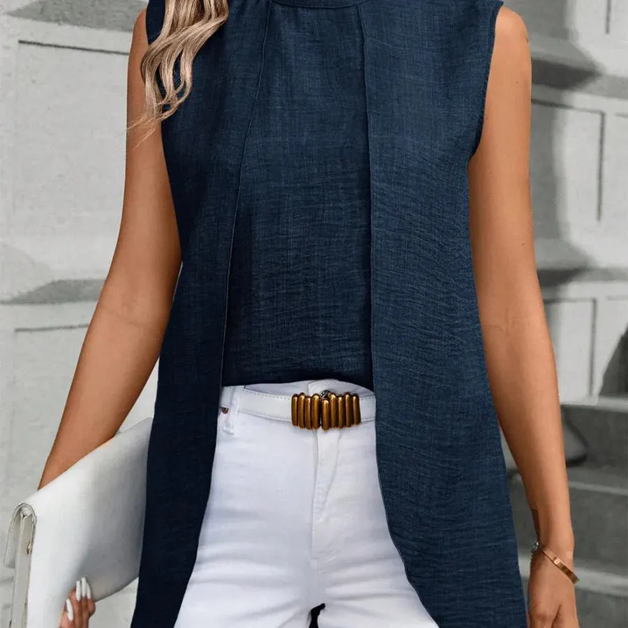 Women's Blouse Sleeveless Blouses Vacation Simple Style Solid Color