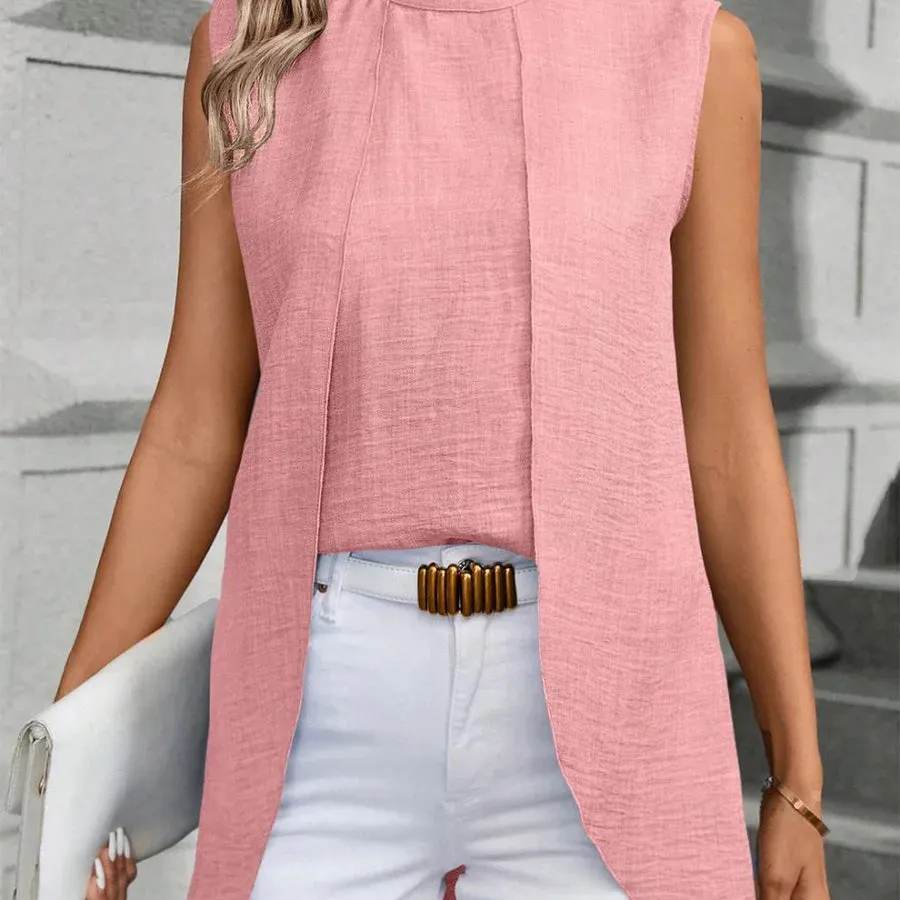 Women's Blouse Sleeveless Blouses Vacation Simple Style Solid Color