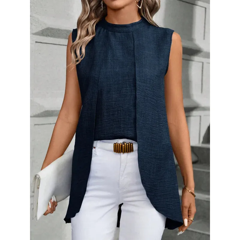 Women's Blouse Sleeveless Blouses Vacation Simple Style Solid Color