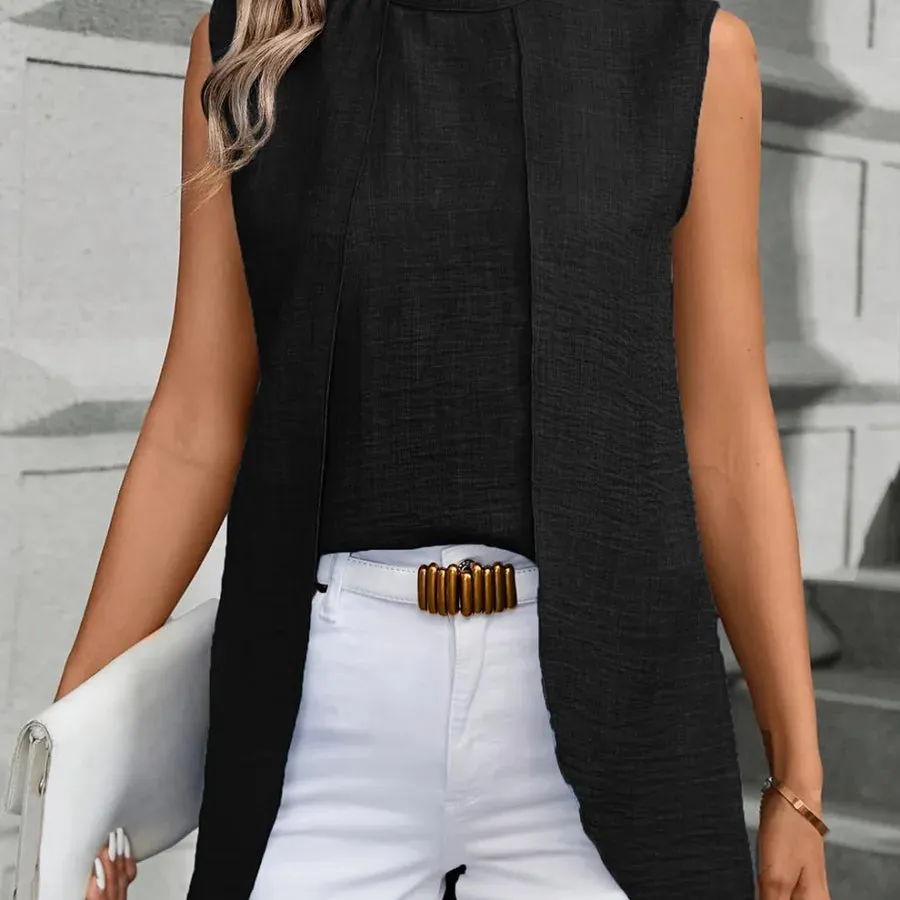 Women's Blouse Sleeveless Blouses Vacation Simple Style Solid Color