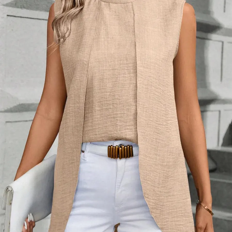 Women's Blouse Sleeveless Blouses Vacation Simple Style Solid Color