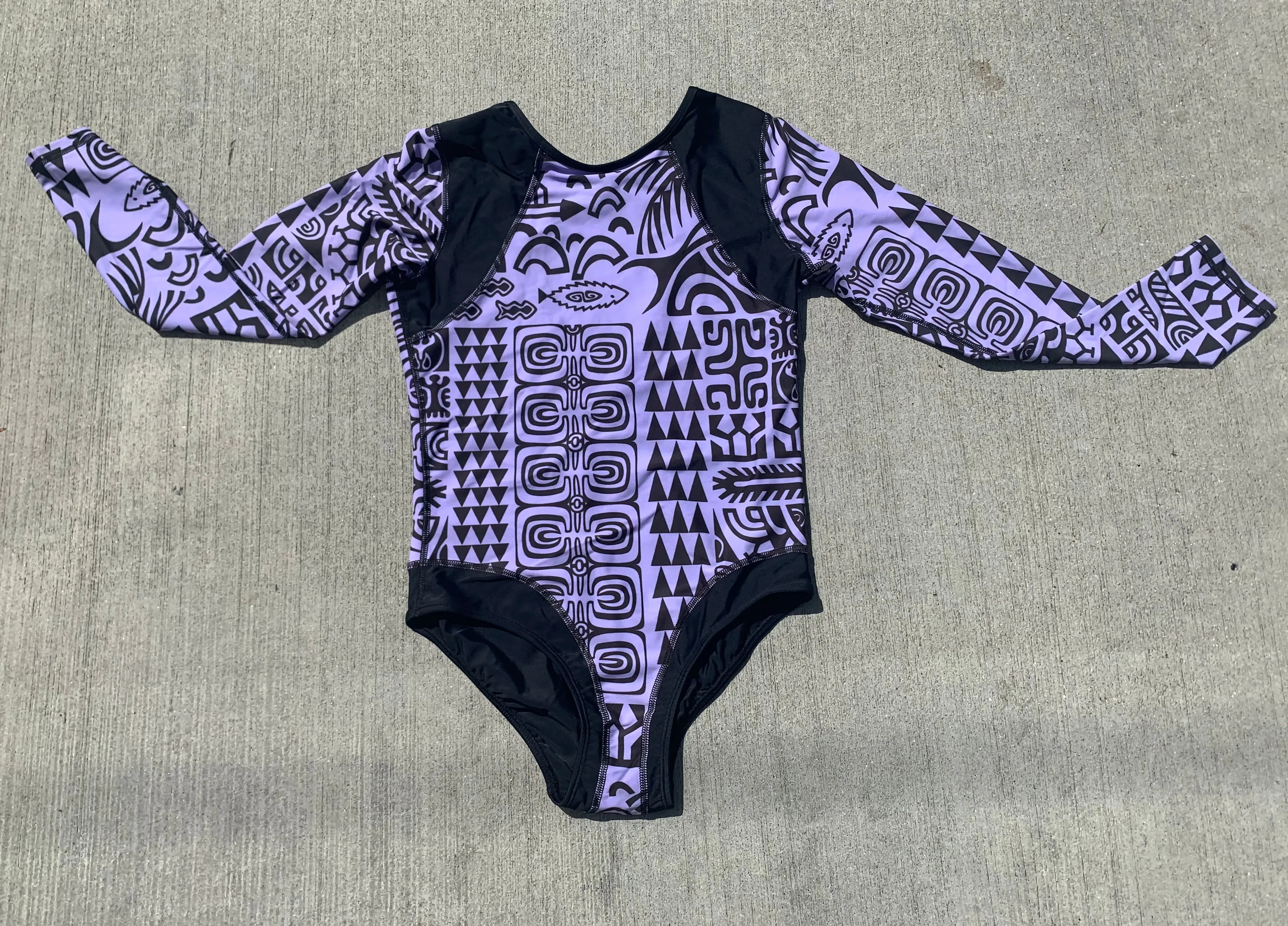 Women's Coolie-Kini Matamua Print - Lilac / Black
