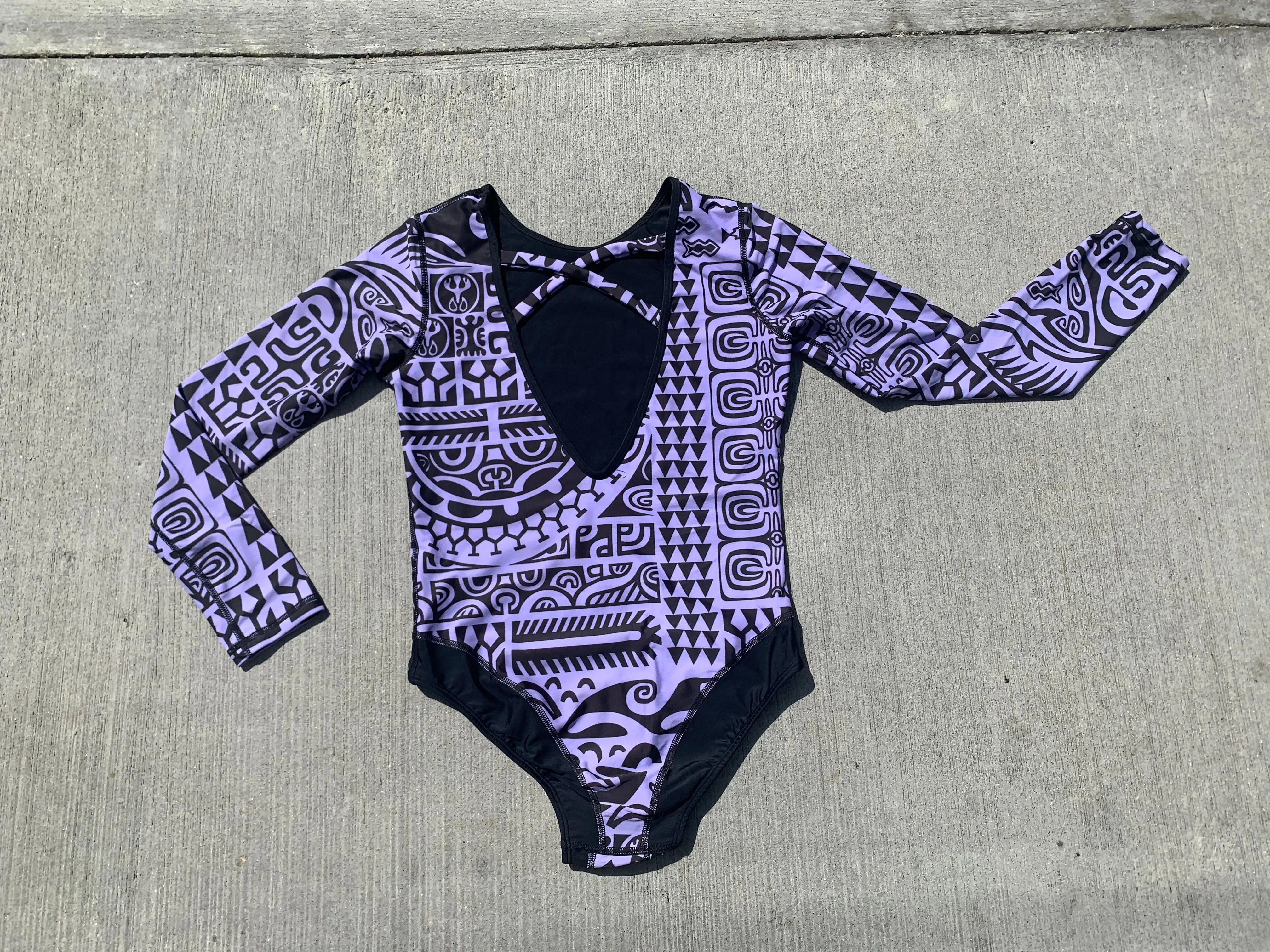 Women's Coolie-Kini Matamua Print - Lilac / Black