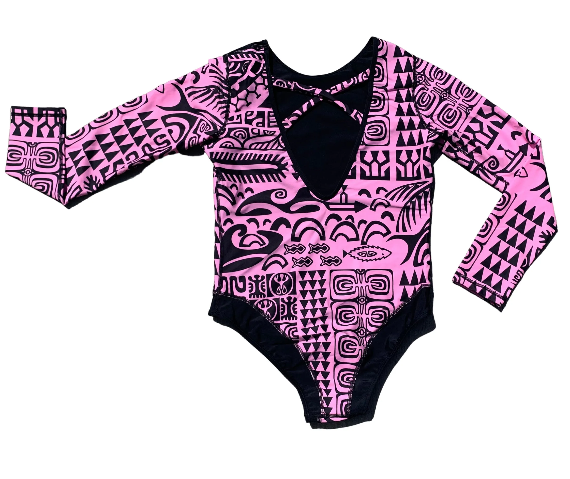 Women's Coolie-Kini Matamua Print ~ Pink / Black