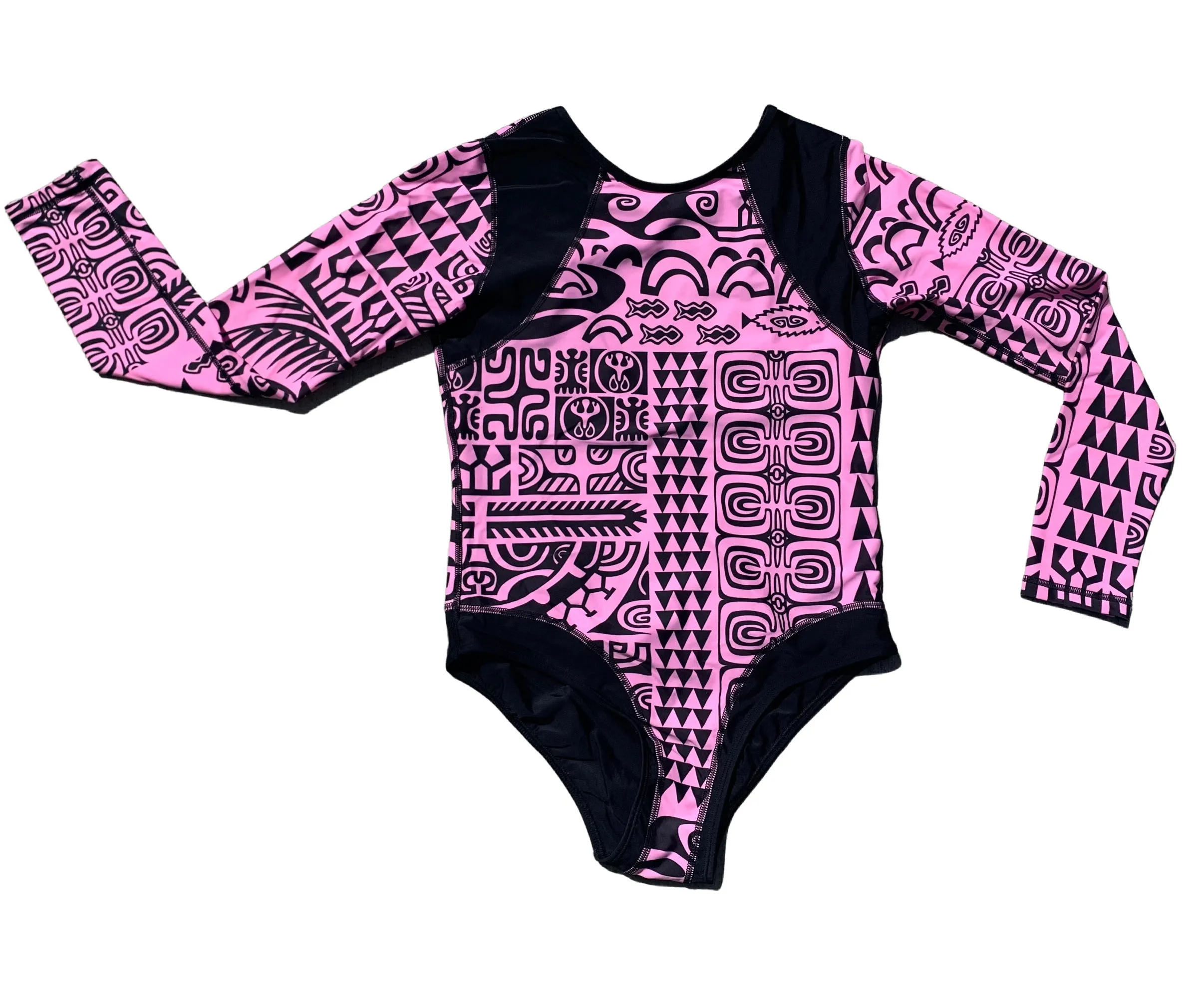 Women's Coolie-Kini Matamua Print ~ Pink / Black